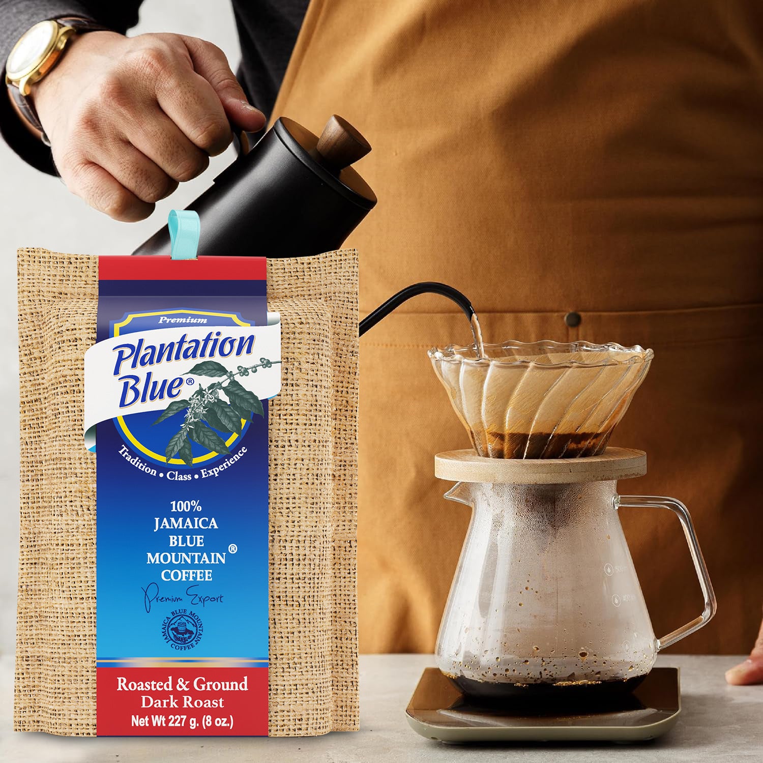 Plantation Blue 100% Jamaica Blue Mountain Coffee - Dark Roast - 8oz Ground