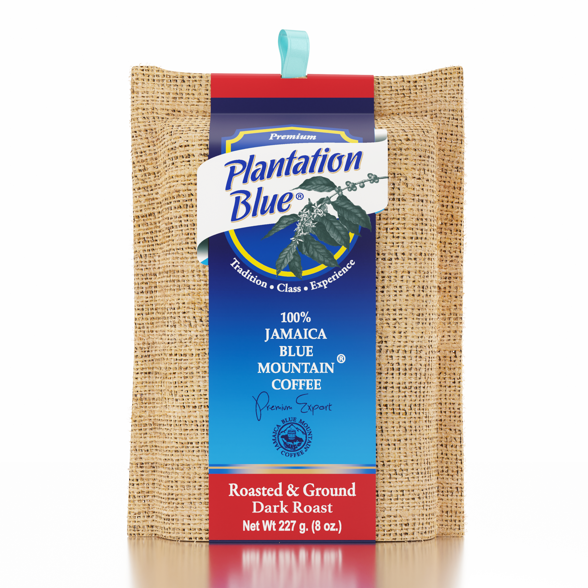 Plantation Blue 100% Jamaica Blue Mountain Coffee - Dark Roast - 8oz Ground